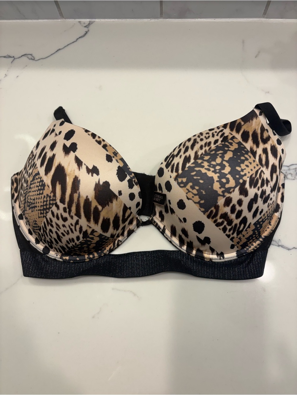 Victoria's Secret Leopard Print T-Shirt Bra - Black & Tan